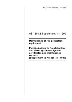 AS 1851.8 SUPP 1-1990