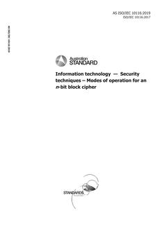 AS ISO/IEC 10116:2019