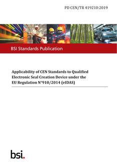BS PD CEN/TR 419210:2019