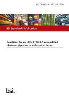 BS PD CEN/TS 419221-6:2019